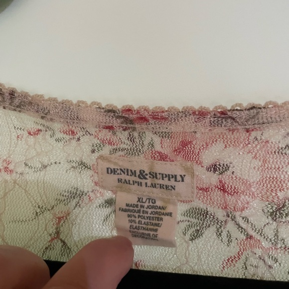 Denim & Supply Ralph Lauren Pink Floral Lace Top - Picture 3 of 7